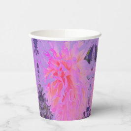 ホットピエレガントンクとマゼンタの装飾ダリア 紙コップ