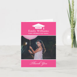 ホットピエレガントンクのパーソナライズされた卒業写真 サンキューカード