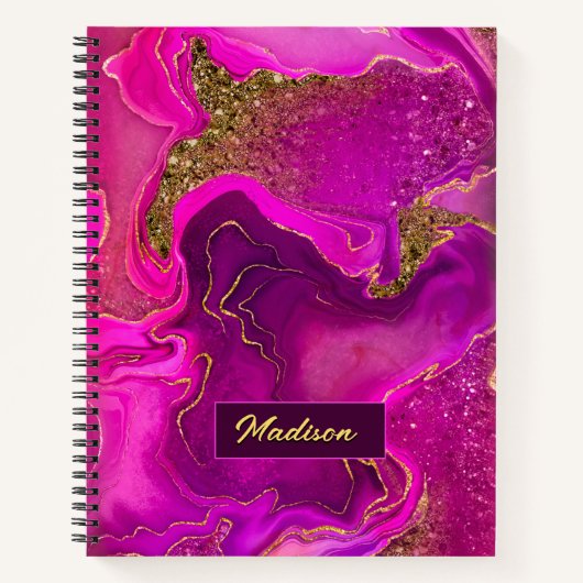 ホットピエレガントンクのマーリングフェイク金ゴールドグリッターノートボ ノートブック (正面)