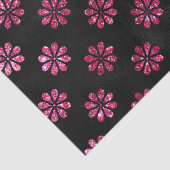 ホットピエレガントンクグリッターとブラックフラワーパターン 薄葉紙 (詳細)