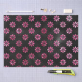 ホットピエレガントンクグリッターとブラックフラワーパターン 薄葉紙 (クラフト)