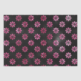 ホットピエレガントンクグリッターとブラックフラワーパターン 薄葉紙