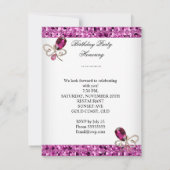 ホットピエレガントンクグリッタージュエルバースデーパーティー 招待状 (裏面)