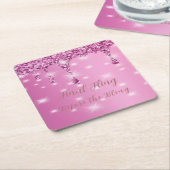 ホットピエレガントンクグリッタードリップバチェロレッテ スクエアペーパーコースター (アングル)