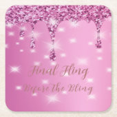 ホットピエレガントンクグリッタードリップバチェロレッテ スクエアペーパーコースター (正面)