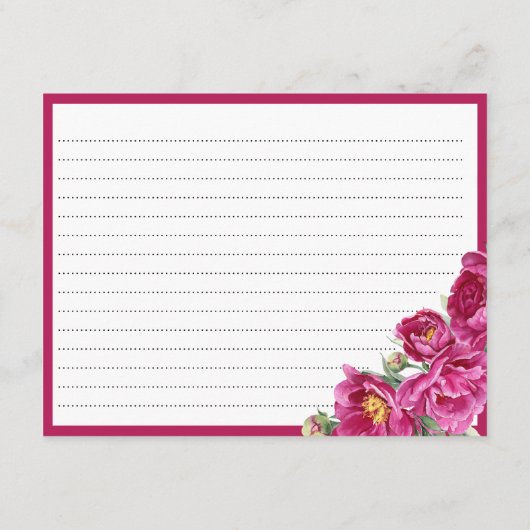 ホットピエレガントンクフローラレシピブライダルシャワー エンクロージャーカード (裏面)