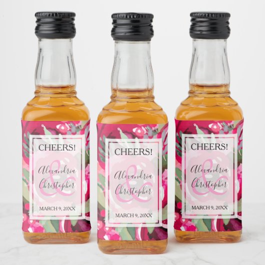 ホットピエレガントンク水カラーフローラ結婚ズミニ リキュールボトルラベル (ボトル)