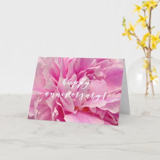 ホットピエレガントンク牡丹写真 |ハッピーアニバーサリー カード (黄色い花)