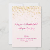 ホットピエレガントンク金ゴールドオーナメントクリスマスカード (裏面)