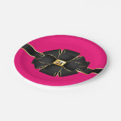 ホットピエレガントンク金ゴールド任意の年齢ガーリー誕生日 ペーパープレート (アングル)