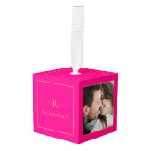 ホットピエレガントンク3フォトカスタムクリスマス キューブオーナメント (正面アングル)