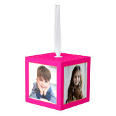 ホットピエレガントンク3フォトカスタムクリスマス キューブオーナメント (裏面アングル)