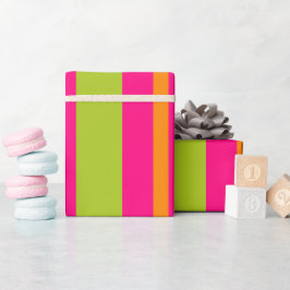 ホットピエレガントンク、ライムグリーン、深いオレンジストライプ色 ラッピングペーパー