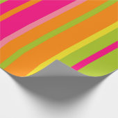 ホットピエレガントンク、ライムグリーン、深いオレンジストライプ色 ラッピングペーパー (角)