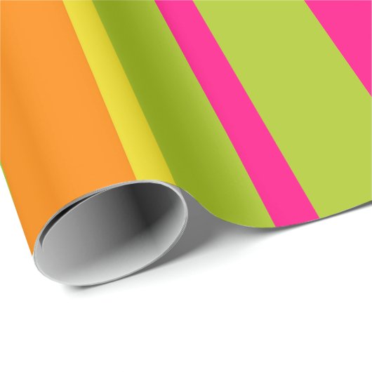 ホットピエレガントンク、ライムグリーン、深いオレンジストライプ色 ラッピングペーパー (ロールコーナー)