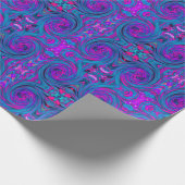 ホットピカッコいいンク、紫、青の抽象芸術レトロ ラッピングペーパー (角)