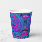 ホットピカッコいいンク、紫、青の抽象芸術レトロ 紙コップ (正面)