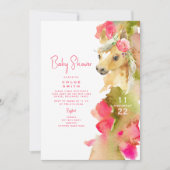 ホットピカラフルックポニーカラフルベビーシャワー 招待状 (正面)