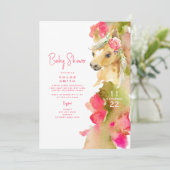 ホットピカラフルックポニーカラフルベビーシャワー 招待状 (スタンド正面)