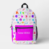 ホットピカラフルンクの子供の学校用品と名前 プリントバックパック (正面)