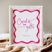 ホットピカラフルンクの波状のカードとギフト 台座サイン