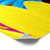 ホットピカラフルンクティール（緑がかった色）ブルーガーベラデイジー花 ポスター (角)