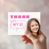 ホットピガーリーンクはっきりしたタイポグラフィ誕生日パーティー サンキューカード