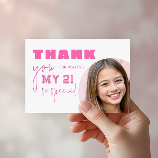 ホットピガーリーンクはっきりしたタイポグラフィ誕生日パーティー サンキューカード