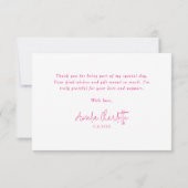 ホットピガーリーンクはっきりしたタイポグラフィ誕生日パーティー サンキューカード (裏面)