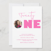 ホットピガーリーンクはっきりしたタイポグラフィ21日パーティー 招待状 (正面)