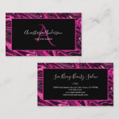 ホットピガーリーンク大理石グリッターおもしろいモエレガントノグラム 名刺 (正面/裏面)