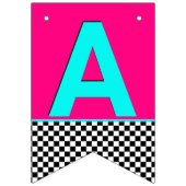 ホットピガーリーンク|ブルーチェッカーボード誕生日時代 バンティングフラッグ (第2の旗)