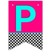 ホットピガーリーンク|ブルーチェッカーボード誕生日時代 バンティングフラッグ (第3の旗)