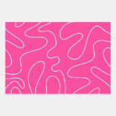 ホットピクールンモダンク&オレンジの抽象芸術パターン ラッピングペーパーシート (正面3)