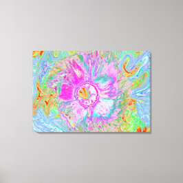 ホットピサイケデリックンクとウルトラバイオレットのハイビスカス キャンバスプリント