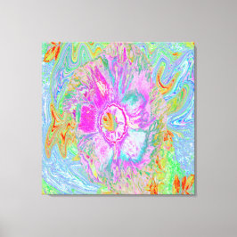 ホットピサイケデリックンクとウルトラバイオレットのハイビスカス キャンバスプリント