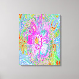 ホットピサイケデリックンクとウルトラバイオレットのハイビスカス キャンバスプリント