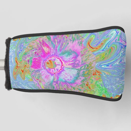 ホットピサイケデリックンクとウルトラバイオレットのハイビスカス ゴルフヘッドカバー (正面)