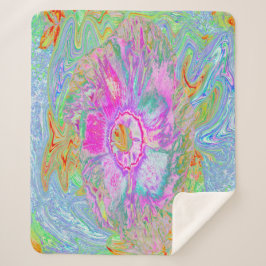 ホットピサイケデリックンクとウルトラバイオレットのハイビスカス シェルパブランケット