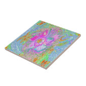 ホットピサイケデリックンクとウルトラバイオレットのハイビスカス タイル (側面)