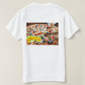 ホットピザの写真 - 本物の湯気が出る食品画像 Tシャツ (デザイン裏面)