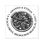 ホットピザパーティースナックテーマ自己インキングスタンプ セルフインキングスタンプ (デザイン)