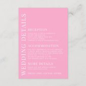 ホットピシンプルックホワイトフローラの結婚詳細カード エンクロージャーカード (正面)