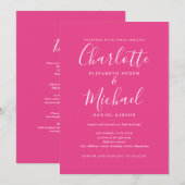 ホットピシンプルンクの全てが1つのシックなスクリプ結婚トで 招待状 (正面/裏面)