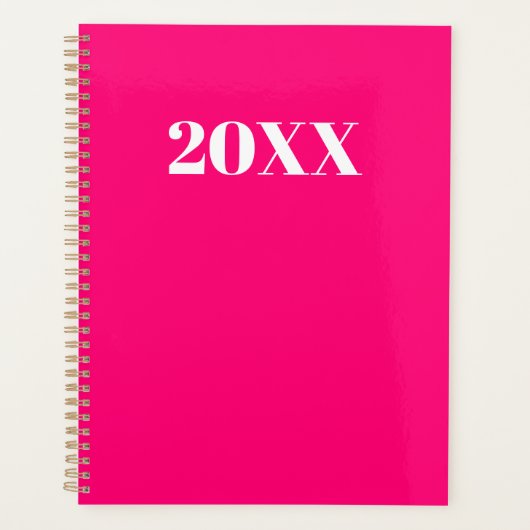 ホットピシンプルンクモダンタイポグラフィ年モノグラム プランナー手帳 (正面)