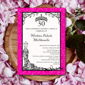 ホットピスペインのックブラック30歳ファンシーの誕生日パーティー 招待状