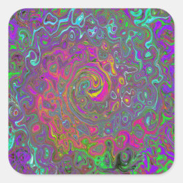 ホットピトリップ（幻覚体験）のようなンク抽象芸術レトロ液スワール スクエアシール