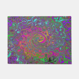 ホットピトリップ（幻覚体験）のようなンク抽象芸術レトロ液スワール ドアマット