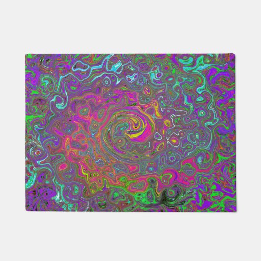 ホットピトリップ（幻覚体験）のようなンク抽象芸術レトロ液スワール ドアマット (正面)