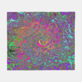 ホットピトリップ（幻覚体験）のようなンク抽象芸術レトロ液スワール フリースブランケット (正面(横))